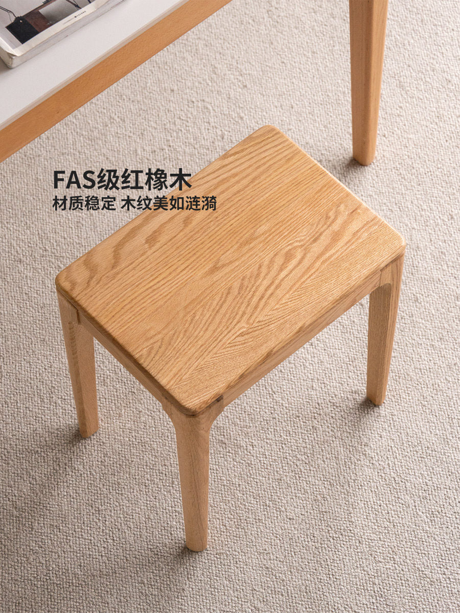 实木凳子餐厅现代简约餐凳原木风板凳橡木方凳化妆凳
